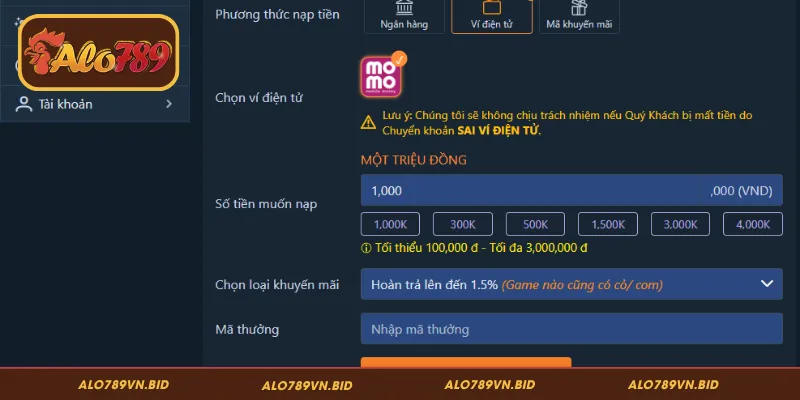 Nạp Tiền ALO789 Nhận Quà Tân Thủ Giao Dịch An Toàn 3 Cách nạp tiền ALO789 chi tiết từ A-Z cho người mới